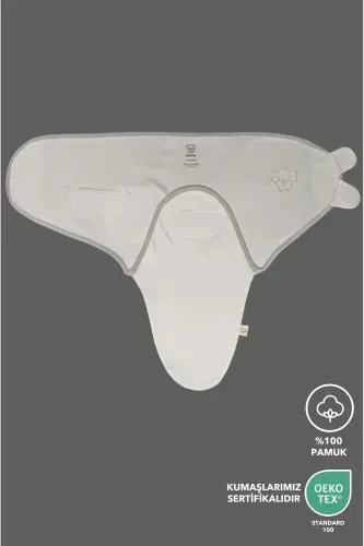 NEWBORN SWADDLE WITH EMBROIDERY DETAILS 100% COTTON - 3