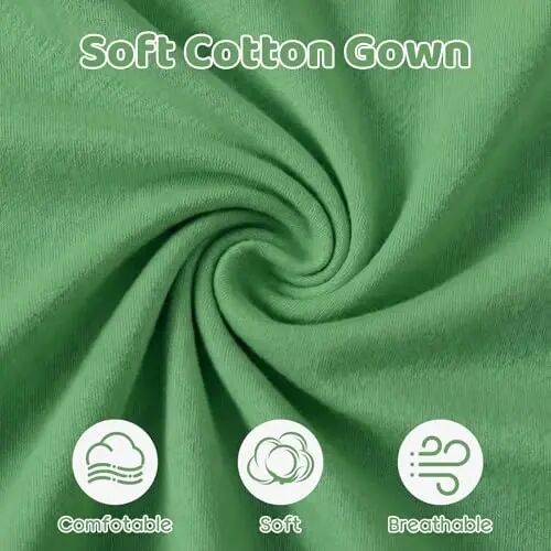 Newborn Knotted Baby Gown 0-6 Months, Super Soft Breathable Nightgowns for Babies Girl and Boy, Baby Girls Coming Home Hospital Outfit with Hat Set Green - 5