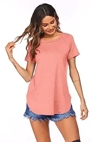 Newchoice Women's Casual Batwing Long Sleeve T Shirt Round Neck Basic Loose Tunic Tops - NEWCHOICE (1)