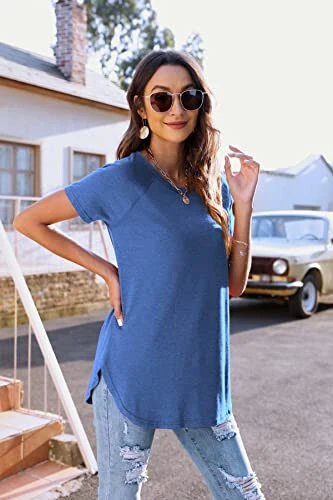 Newchoice Women's Casual Batwing Long Sleeve T Shirt Round Neck Basic Loose Tunic Tops - MODAZONE (1)