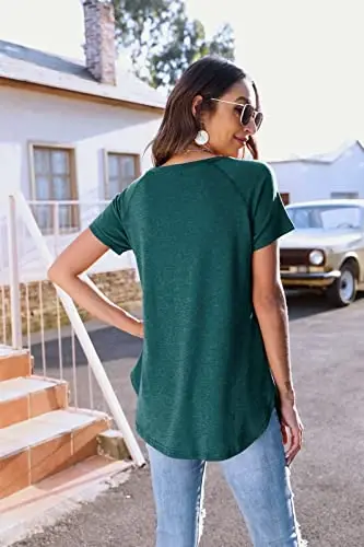 Newchoice Women's Casual Batwing Long Sleeve T Shirt Basic Loose Tunic Tops | Layering Tunics to wear with Leggings, Long Enough to Cover the Belly and Butt, Curved Rounded Hem, Round Neck Base Layers - 3