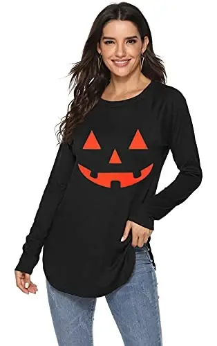 Newchoice Women's Casual Batwing Long Sleeve T Shirt Basic Loose Tunic Tops | Layering Tunics to wear with Leggings, Long Enough to Cover the Belly and Butt, Curved Rounded Hem, Round Neck Base Layers - 4