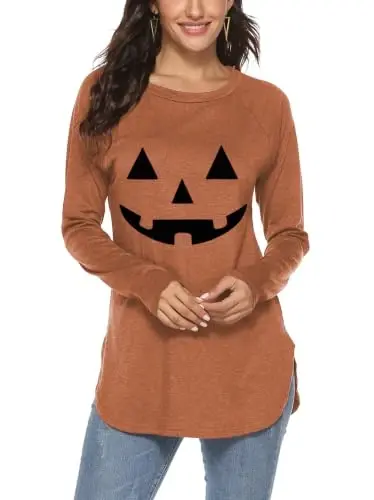 Newchoice Women's Casual Batwing Long Sleeve T Shirt Basic Loose Tunic Tops | Layering Tunics to wear with Leggings, Long Enough to Cover the Belly and Butt, Curved Rounded Hem, Round Neck Base Layers - 1