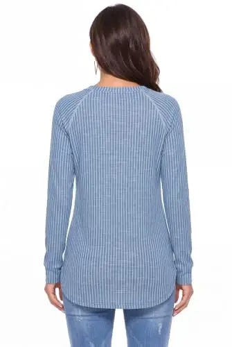 Newchoice Women's Casual Batwing Long Sleeve T Shirt Basic Loose Tunic Tops | Layering Tunics to wear with Leggings, Long Enough to Cover the Belly and Butt, Curved Rounded Hem, Round Neck Base Layers - 2