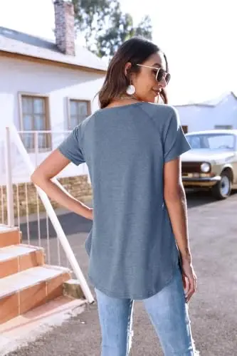 Newchoice Women's Casual Batwing Long Sleeve T Shirt Round Neck Basic Loose Tunic Tops - 3