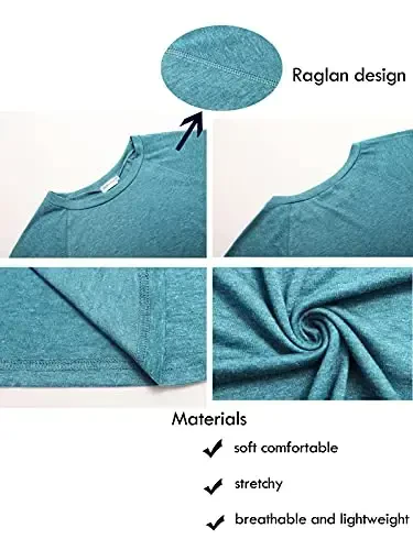 Newchoice Women's Casual Batwing Long Sleeve T Shirt Round Neck Basic Loose Tunic Tops - 6