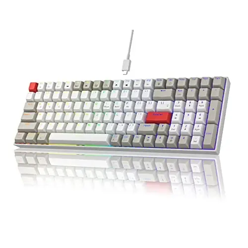 Newmen GM1000 Wireless Mechanical Gaming Keyboard,Bluetooth 5.0/2.4GHz/USB-C Hot Swappable Custom Keyboard,RGB Backlit Mechanical Keyboards for with Number Pad for Mac/Win(G-Red Switch) - NEWMEN