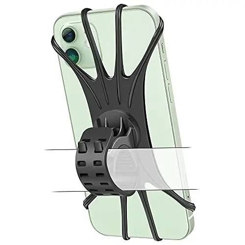 newppon Bike Phone Mount - Universal Silicone Cellphone Holder - Adjustable Road Mountain Bicycle Handlebar Rack Clamp Accessories for iPhone 17 16 15 14 13 Pro Max Plus Air for Scooter Stroller 