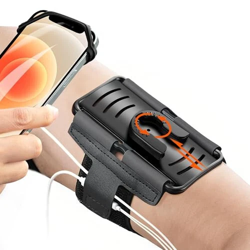 Newppon Cell Phone Running Armband: Airpods Pro Holder & 360° Rotatable Universal Arm band Case for iPhone 14 13 12 11 Pro Max Plus Samsung Galaxy S23 S22 Ultra Edge Note Pixel for Workout Exercise - newppon (1)