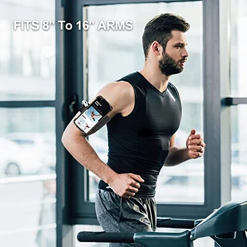 Newppon Cell Phone Running Armband - Detachable & 360° Rotatable Universal Cellphone Arm Band for iPhone 17 16 15 14 13 Pro Max Plus Samsung Galaxy Note S24 S23 for Workout Exercising Walking Jogging - newppon