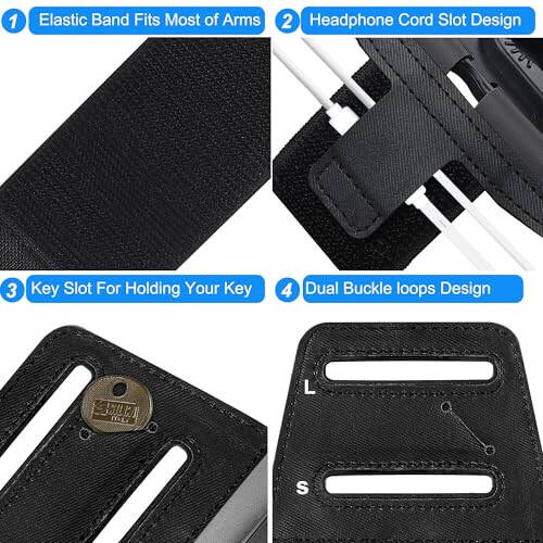 Newppon Cell Phone Running Armband - Detachable & 360° Rotatable Universal Cellphone Arm Band for iPhone 17 16 15 14 13 Pro Max Plus Samsung Galaxy Note S24 S23 for Workout Exercising Walking Jogging - 6