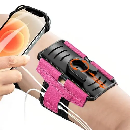 Newpponn Cell Phone Holder Armband - Reflective & Adjustable Wristband Strap Arm Bands Case Compatible with iPhone 16 15 14 13 12 Mini Pro Max Plus Samsung Galaxy Pixel for Workout Exercise Sports 