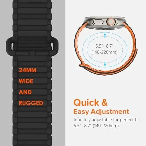 NewWays Magnetic Band for Apple Watch Bands Ultra 3 49mm 46mm 45mm 44mm for Men, Sport Loop Silicone Strap Magnet Link Wristband for iWatch Series 11 10 9 8 7 6 5 4 - 5