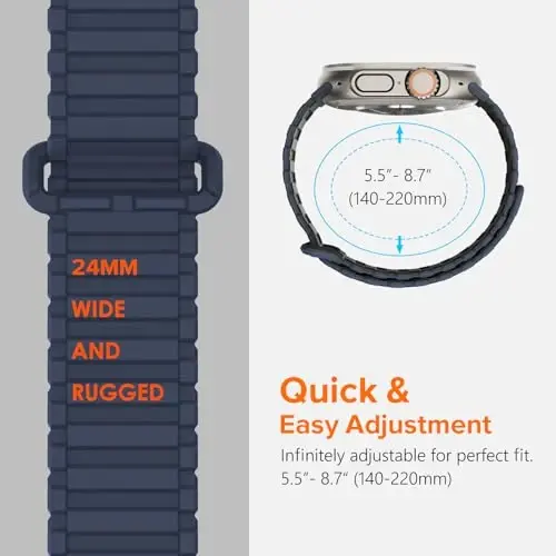 NewWays Magnetic Band for Apple Watch Bands Ultra 3 49mm 46mm 45mm 44mm for Men, Sport Loop Silicone Strap Magnet Link Wristband for iWatch Series 11 10 9 8 7 6 5 4 - 5