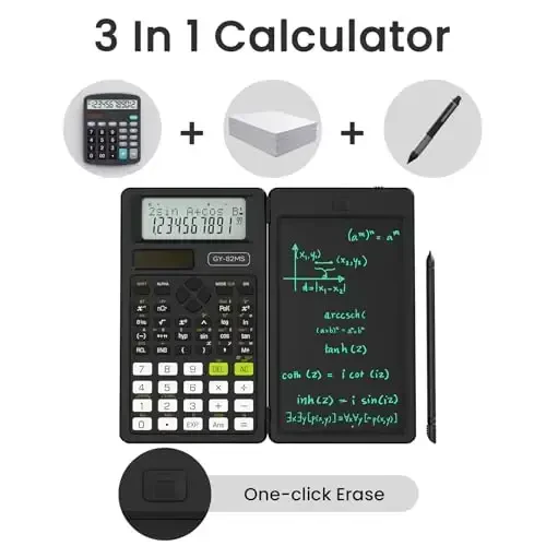 NEWYES Scientific Calculator for Students, 82 MS Foldable Science Calculator with Notepad for Middle and High School Supplies - 3