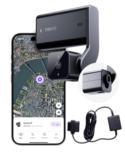 Nexar beam2 Dash Cam - 1 Yillik Nexar Connect Abonementi Dahil - 2K QHD LTE Ulanmagan Cheksiz Bulutli Saqlash To'g'ri Efir Uzokdan Parking Rejim Tungi Ko'rish - Old va Salon Kamerasi (128 GB Ichki Xotira) - 1