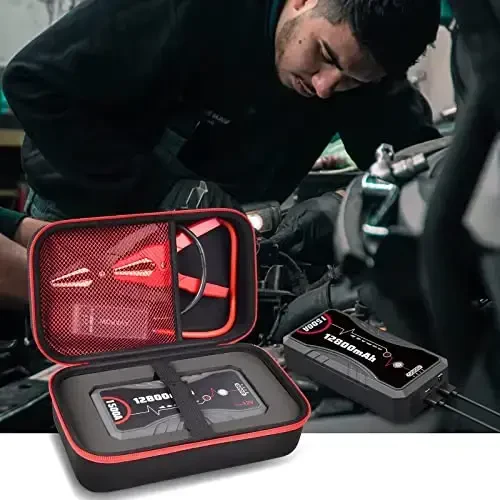 NEXPOW Car Jump Starter bilan mos keladigan ANKHOH tashish sumkasi, 1500A Peak 12800mAh batareya starteri Q10S/ T11F uchun mos, avtomobil akkumulyator zaryadlovchi va o‘tkazgich kabellari uchun portativ saqlash qutisi (faqat g‘ilof) - 6
