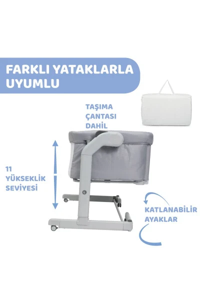 Next2me Magıc Evo Anne Yanı Beşik Grey Mıst - 5