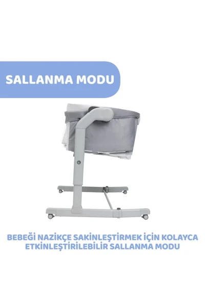 Next2me Magic Evo Bedside Crib Grey Mist - 3