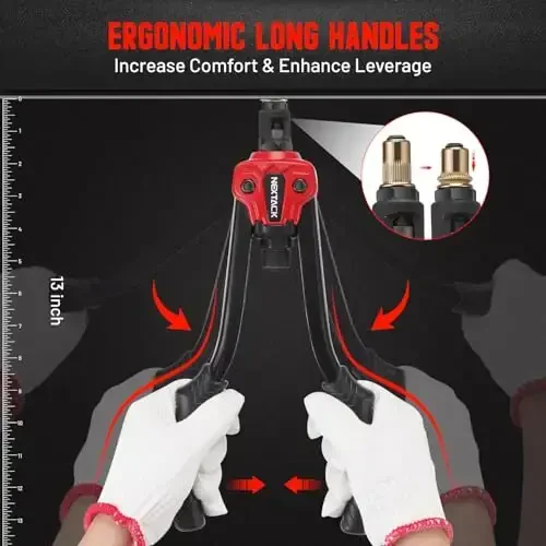 NEXTACK Perchin Gayka Asboblar To'plami, Qadamli Burg'u Uchi, 120 ta Gayka, Og'ir Yukga Bardoshli Perchin Asboblar To'plami, 8 SAE & Metrik Mandrel M5 M6 M8 M10 10-24 1/4-20 5/16-18 3/8-16, Tartibli Mustahkam G'ilof (NT700) - 3