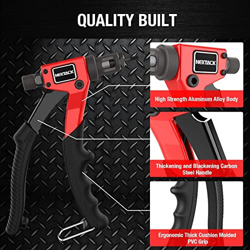 NEXTACK Rivet Nut Tool Kit with a Step Drill Bit & 80 Nutserts for Tight Space, 8