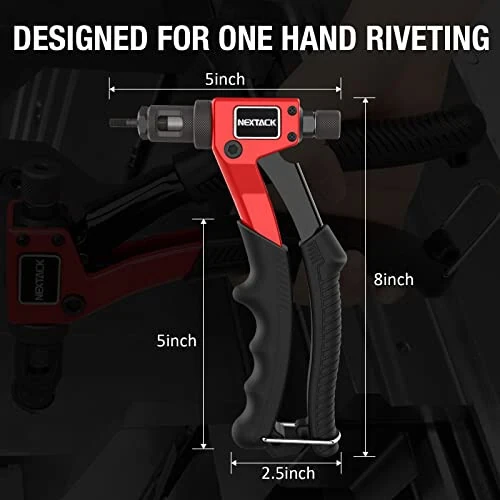 NEXTACK Rivet Nut Tool Rivet Nut Kit with a Step Drill Bit & 80 Nutserts for One-Handed in Tight Space, 8