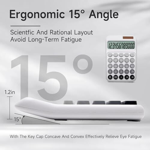 NGIFERA Desk Calculator,12 Digits, Large LCD Display,Big Buttons,Solar and Battery Dual Power Desktop Calculators,Cute and Aesthetic,Suitable for Office and Study (Ombre Gray, M) - NGIFERA (1)