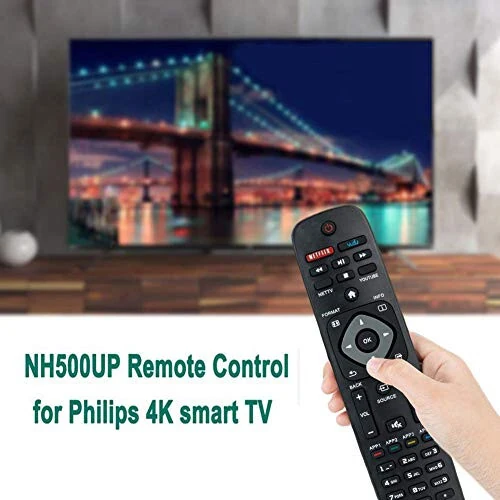 NH500UP Universal Remote Control, Replaces Philips TV Remote, For Various Philips 50PFL5601/F7 55PFL5602/F7 65PFL5602/F7 55PFL5602 Remote Replacement, For LCD LED 4K UHD Smart TVs Remote With Battery - Motiexic (1)