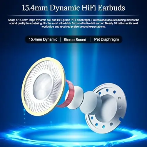 NICEHCK Yuandao 3.5mm Jekli Simli Quloqchinlar, Mikrofonsiz HiFi Ovozli Audiofil Quloqchinlar, 5 Yillik Kafolat, iPhone, Android, PC, MacBook, Noutbuk, Planshet, O'yin uchun Bass Stereo Simli Quloq ichidagi Naushniklar - 3