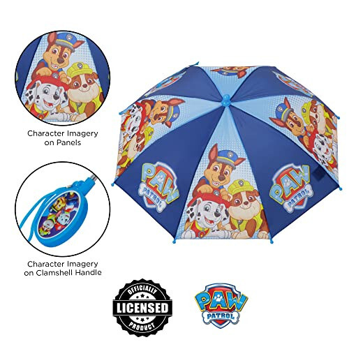 Nickelodeon boys Paw Patrol Character Rainwear Umbrella, Light Blue, Age 3-6 US - 3