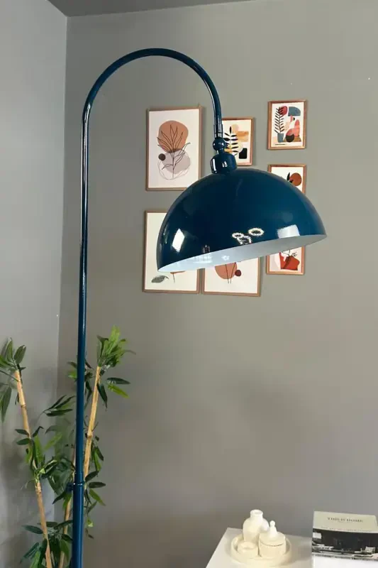 Night Blue Floor Lamp Adjustable Head Modern Decorative Metal Living Room Study Room-Night Blue - 4