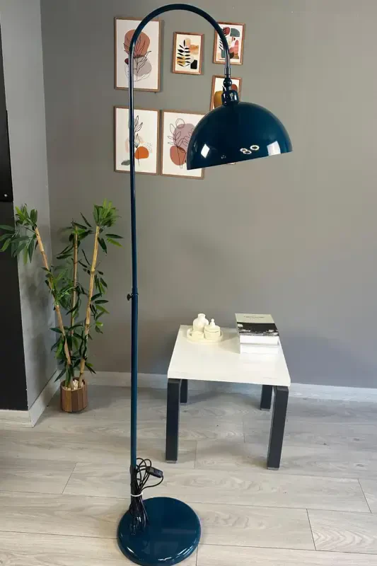 Night Blue Floor Lamp Adjustable Head Modern Decorative Metal Living Room Study Room-Night Blue - 6