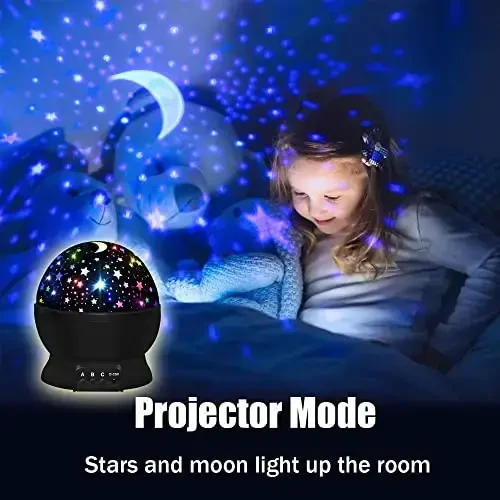 Night Light for Kids,Boys Toys for 3 4 5 6 7 8 Year Old Boys,Star Projector 360 Degree Rotation - 4 LED Bulbs 16 Light Color Changing with USB Cable,Lamp Ceiling Lights for Kids Bedroom - 3