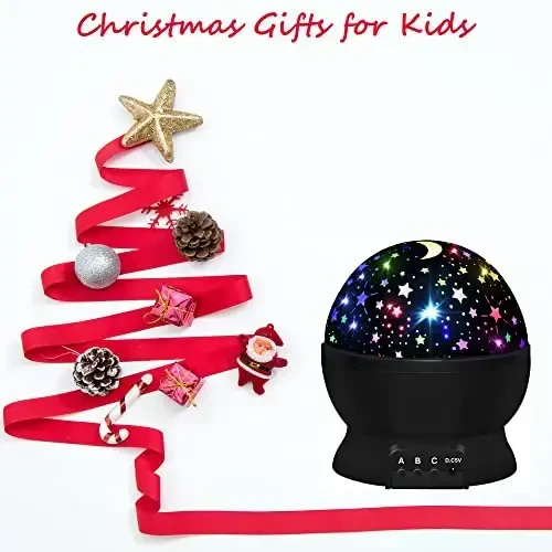 Night Light for Kids,Boys Toys for 3 4 5 6 7 8 Year Old Boys,Star Projector 360 Degree Rotation - 4 LED Bulbs 16 Light Color Changing with USB Cable,Lamp Ceiling Lights for Kids Bedroom - 6