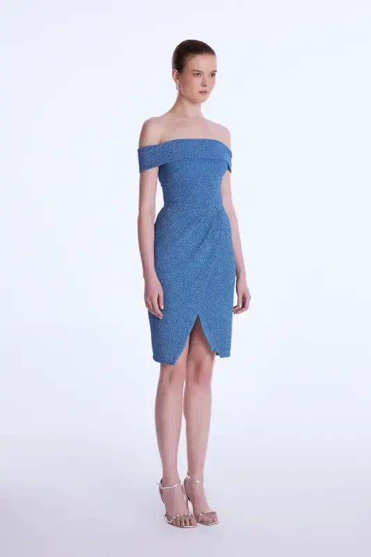 Night Zoom Düşük Omuz Elbise-015 - 4