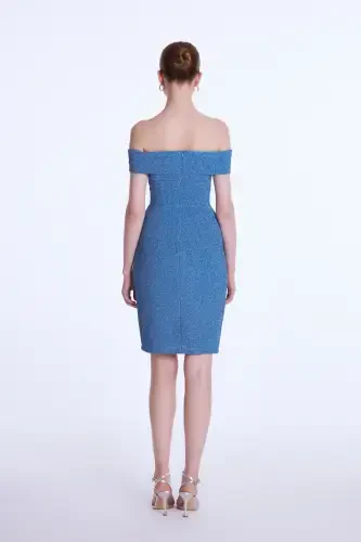 Night Zoom Düşük Omuz Elbise-015 - 5