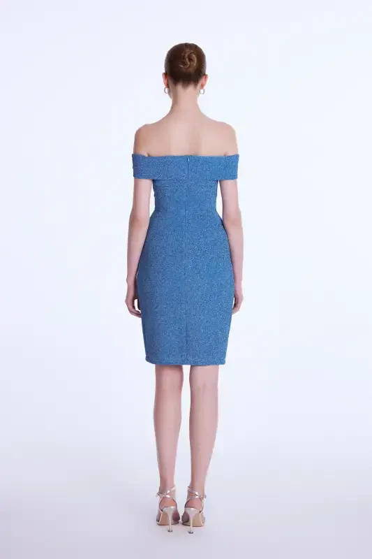 Night Zoom Düşük Omuz Elbise-015 - 5