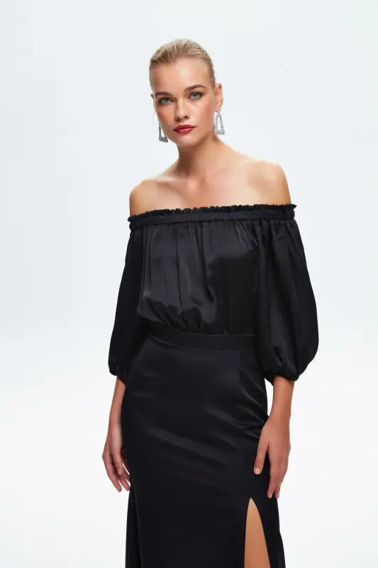 Night Zoom Off The Shoulder Длинное Платье-001 - 5