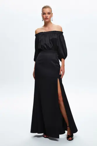 Night Zoom Off The Shoulder Uzun Elbise-001 - 2
