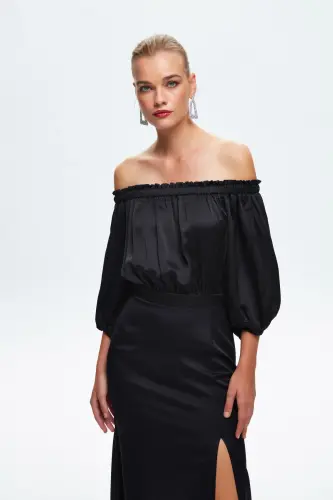 Night Zoom Off The Shoulder Uzun Elbise-001 - 5