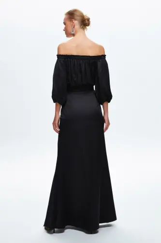 Night Zoom Off The Shoulder Uzun Elbise-001 - 6