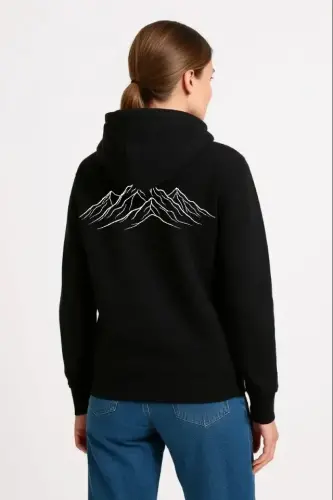 Nihilist Penguen Özel Tasarım Oversize Kapüşonlu Sweatshirt - Siyah - BÜYÜKBEDENIZ (1)