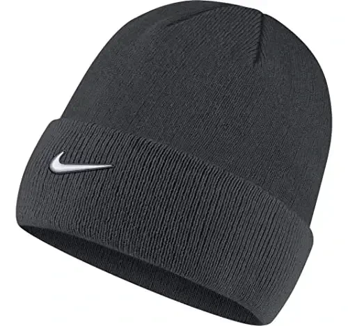 Nike Adult Unisex Stock Cuffed Knit Beanie (Anthracite/White) - 1