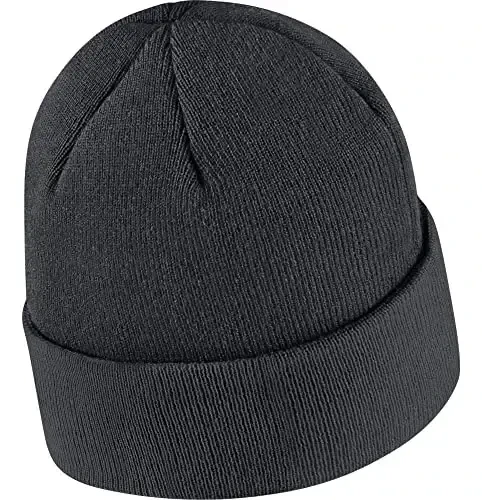 Nike Adult Unisex Stock Cuffed Knit Beanie (Anthracite/White) - 2