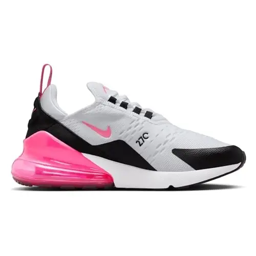 Nike Air Max 270 Ayollar poyabzali (AH6789-127, Oq/Qora/Oq/Hyper Pushti) - 3