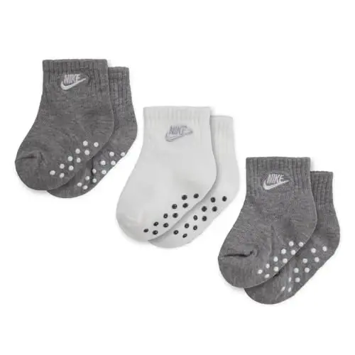 Nike Baby Girls' Ankle Gripper Socks (3 Pairs) - 2