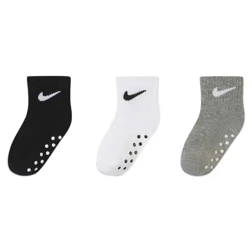 Nike baby-girls Ankle Gripper Socks (3 Pairs) 