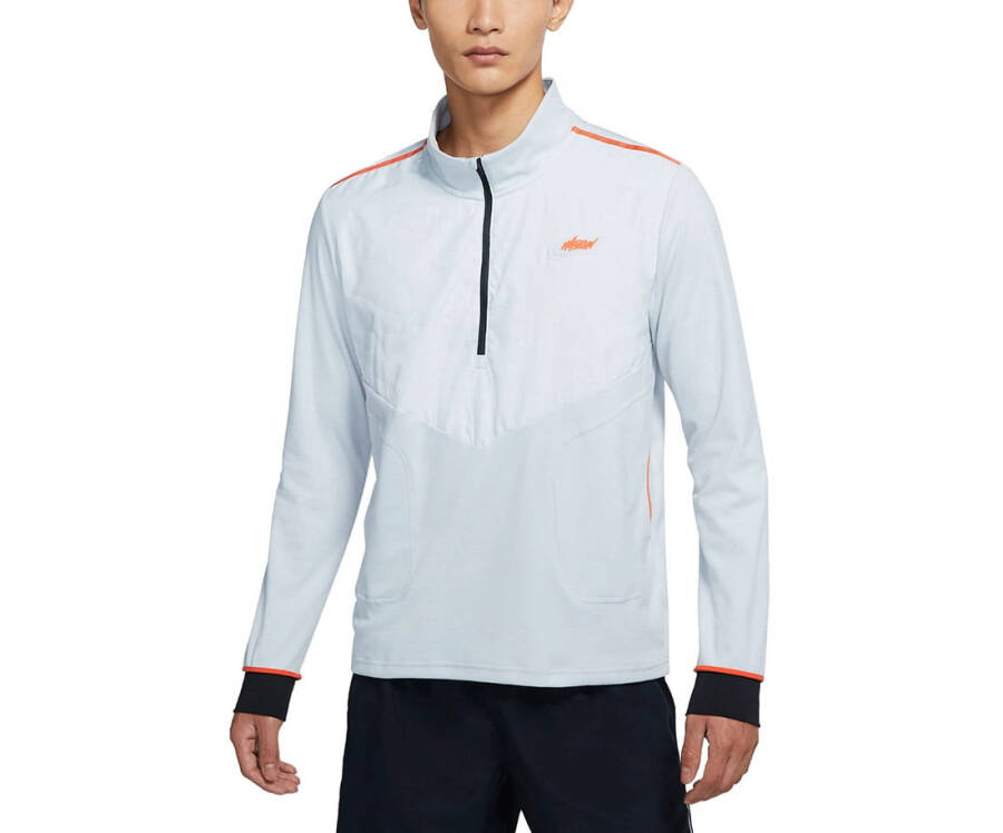 Nike Therma-FIT Wild Run Element Half Zip Pullover Mens Active Tracksuits Size M, Color: Grey Fog/Photon Dust/Black - 1