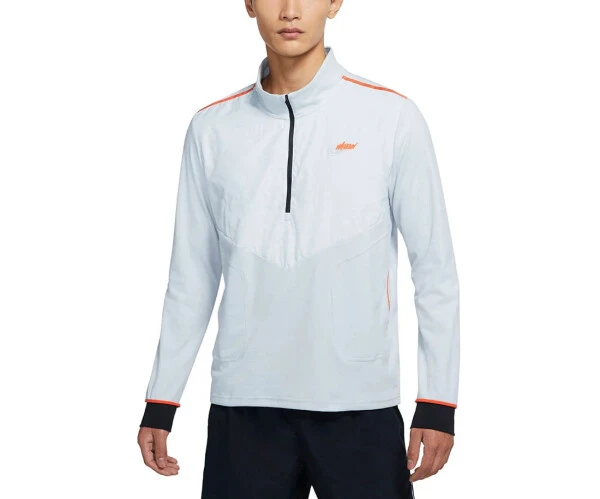 Nike Therma-FIT Wild Run Element Half Zip Pullover Мужской спортивный костюм Размер M, Цвет: Серый туман/Фотонный пыль/Черный - NIKE
