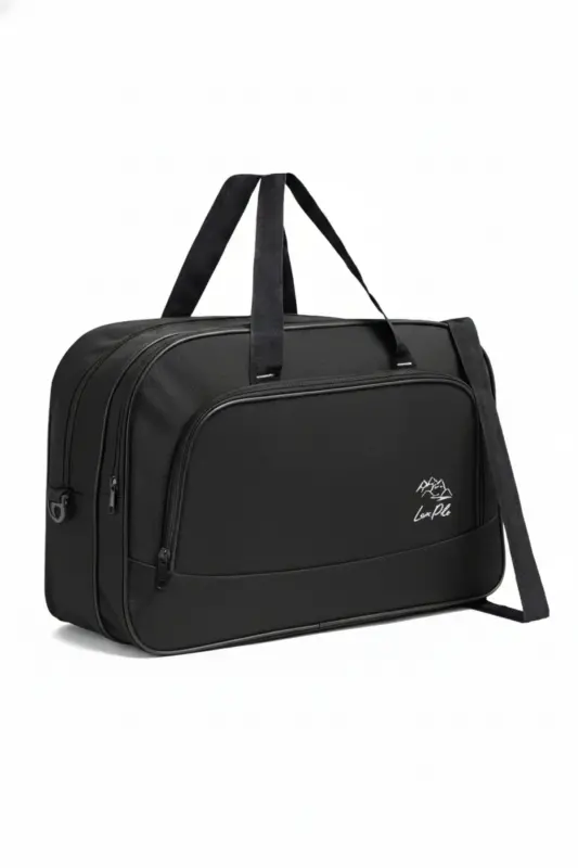 Nil-01 Unısex Havlu Kumaş Hostes Valiz Seyahat Tatil Spor Hastane Çok Gözlü El Ve Omuz Çantası Kabin-SİYAH - 1